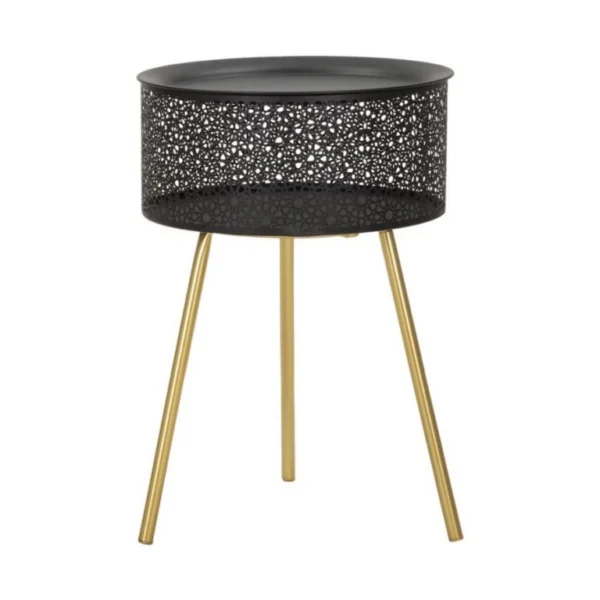 Odkladací stolík Blacky 35 cm čierno/zlatý
