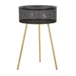 Odkladací stolík Blacky 40 cm čierny/zlatý