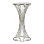 Odkladací stolík Funnel 40 cm strieborný/mramor