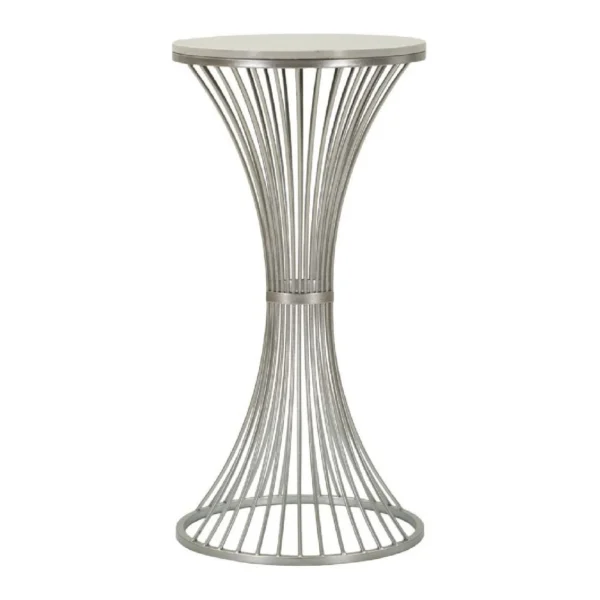 Odkladací stolík Funnel 40 cm strieborný/mramor