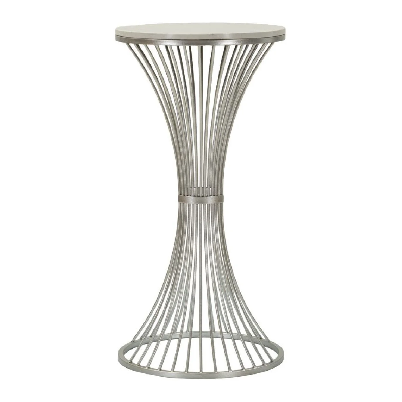 Odkladací stolík Funnel 40 cm strieborný/mramor Odkladací stolík Funnel 40 cm strieborný/mramor