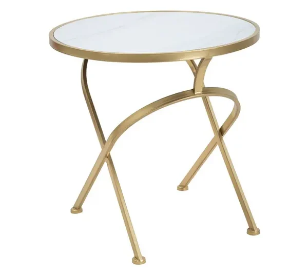 Odkladací stolík Glam 50 cm zlatý/mramor