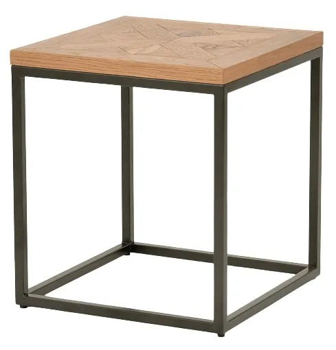 Odkladací stolík Indus 45 cm z masívu dub prírodný/grafit Odkladací stolík Indus 45 cm z masívu dub prírodný/grafit