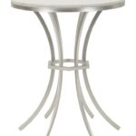 Odkladací stolík Istanbul 56 cm strieborný/mramor
