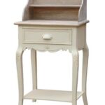 Odkladací stolík Rimini 49 cm z masívu krémový