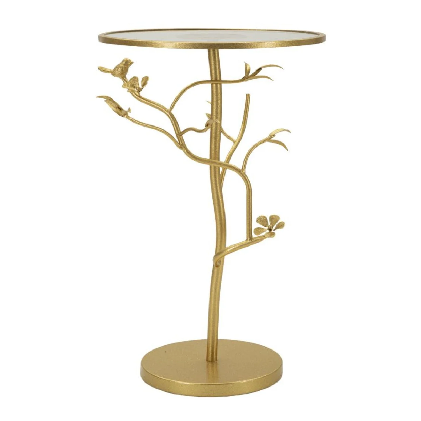 Odkladový stolík Birds 38 cm sklo zlatý Odkladový stolík Birds 38 cm sklo zlatý