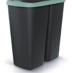 Odpadkový kôš COMPACTO DUO čierny/zelený