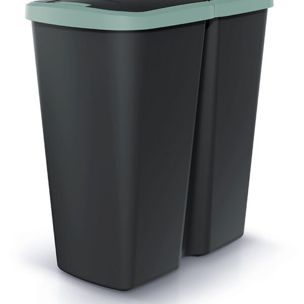 Odpadkový kôš COMPACTO DUO čierny/zelený