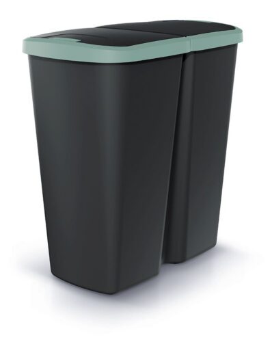 Odpadkový kôš COMPACTO DUO čierny/zelený Odpadkový kôš COMPACTO DUO čierny/zelený