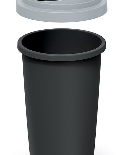 Odpadkový kôš COMPACTO ROLL 50 L čierny/svetlosivý