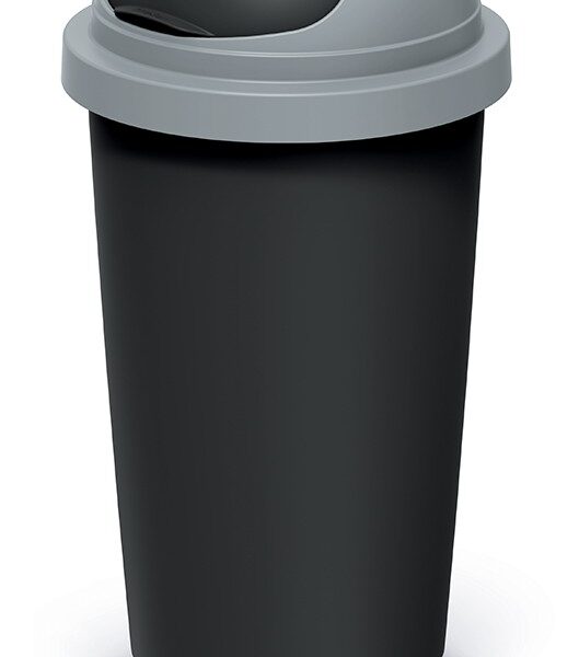 Odpadkový kôš COMPACTO ROLL 60 L čierny/svetlosivý