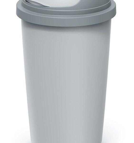 Odpadkový kôš COMPACTO ROLL 60 L popolavo sivý/svetlosivý