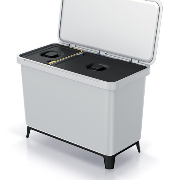 Odpadkový kôš SYSTEMO 10 L + 23 L svetlosivý