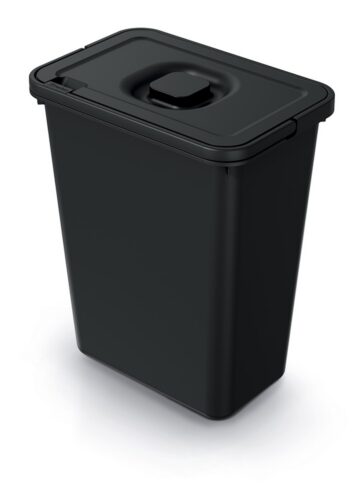 Odpadkový kôš Systém Flad s vekom 10 L čierny Odpadkový kôš Systém Flad s vekom 10 L čierny