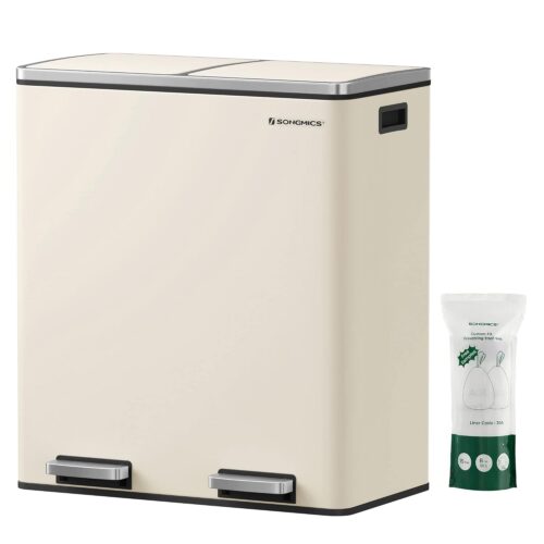 Odpadkový kôš s vekom JORDAN 2x30 l krémový Odpadkový kôš s vekom JORDAN 2x30 l krémový