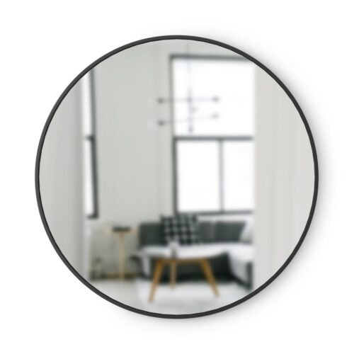 Okrúhle nástenné zrkadlo HUB 91 cm čierne Okrúhle nástenné zrkadlo HUB 91 cm čierne