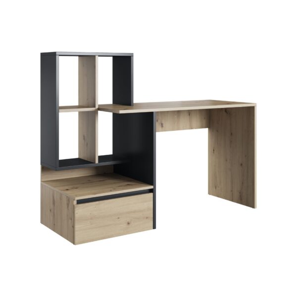 Písací stôl Paco s regálom 145 cm dub artisan/antracit