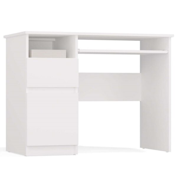 Písací stôl Porto 98 cm biely ľavý