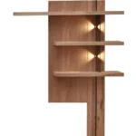 Policový panel Napoli 34 s LED 121 cm z masívu dub biely