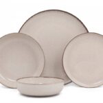Porcelánová súprava 24 ks tanierov škoricová béžová