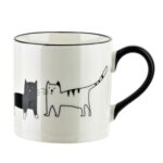 Porcelánový hrnček COTTELLO III. 370 ml biely/čierny