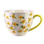Porcelánový hrnček FLORELLA 400 ml biely/žltý