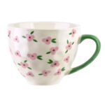 Porcelánový hrnček FLORELLA 400 ml ružovo-biely