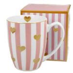 Porcelánový hrnček HEARTS 360 ml viacfarebný