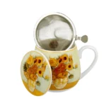 Porcelánový hrnček Van Gogh Slnečnice s infuzérom 430 ml viacfarebný