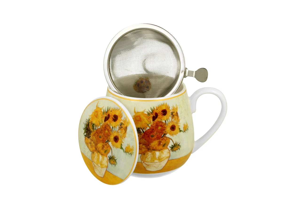 Porcelánový hrnček Van Gogh Slnečnice s infuzérom 430 ml viacfarebný Porcelánový hrnček Van Gogh Slnečnice s infuzérom 430 ml viacfarebný