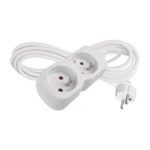Predlžovací kábel s 2 zásuvkami 1 mm² MEZA 3 m biely