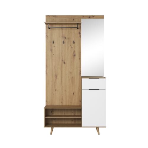 Predsieňová stena Nordic B 100 cm dub Artisan/biela Predsieňová stena Nordic B 100 cm dub Artisan/biela