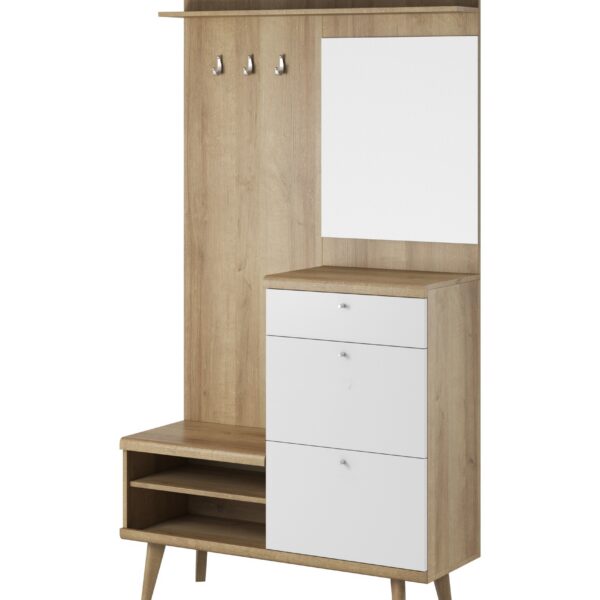 Predsieňová stena Primo 110 cm dub Riviéra/biela