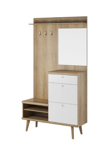 Predsieňová stena Primo 110 cm dub Riviéra/biela Predsieňová stena Primo 110 cm dub Riviéra/biela
