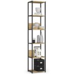 Regál LOFT 40 cm čierny/dub artisan