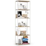 Regál LOFT 60 cm biely/dub sonoma