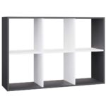 Regál Malax 2x3 110 cm antracit/biely