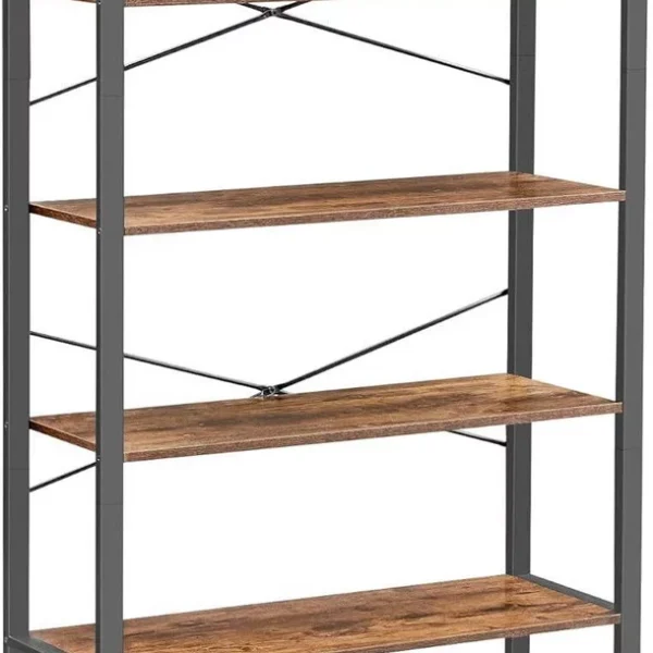 Regál do obývacej izby Vasagle Luna 80 cm hnedý/čierny