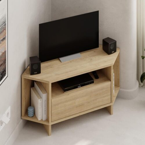 Rohový TV stolík Houseland Viva dub safírový Rohový TV stolík Houseland Viva dub safírový