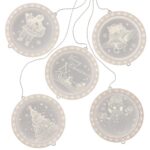 Sada LED svetelných ozdôb na okno CHRISTMAS MOOD kruhová biela