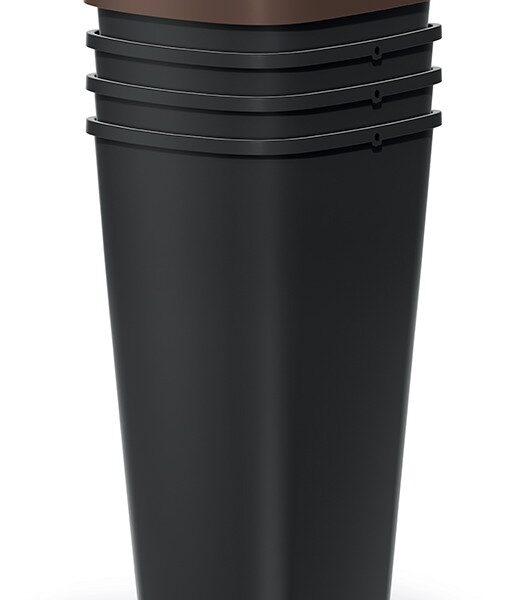 Sada odpadkových košov COMPACTO 4x25 L čierna