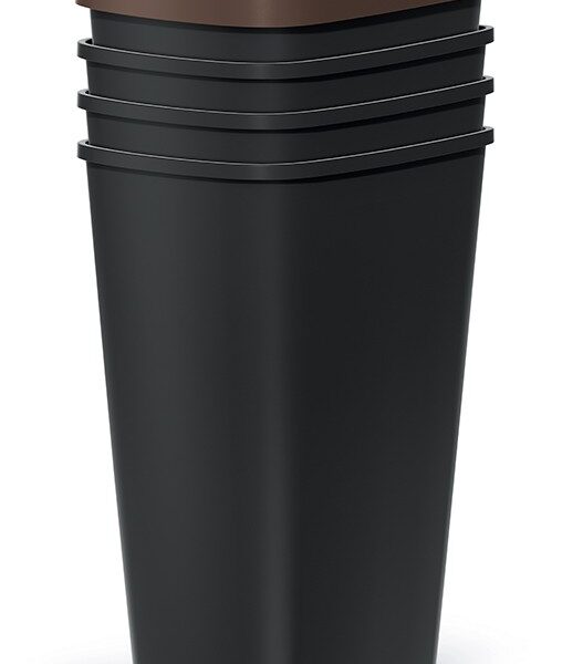 Sada odpadkových košov COMPACTO 4x45 L čierna
