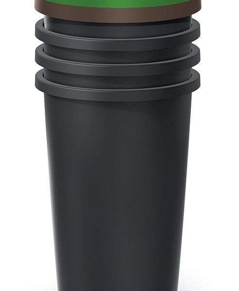 Sada odpadkových košov COMPACTO DROPA 4x 35 L čierna