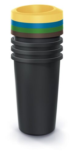 Sada odpadkových košov COMPACTO DROPA 4x 35 L čierna Sada odpadkových košov COMPACTO DROPA 4x 35 L čierna