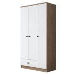 Šatníková skriňa BA 117 90 cm orech/biela