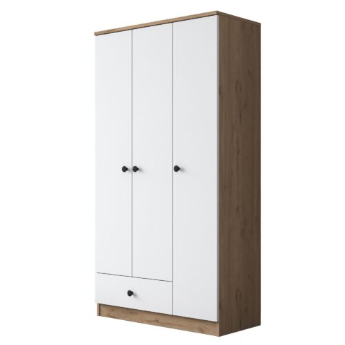 Šatníková skriňa BA 117 90 cm orech/biela Šatníková skriňa BA 117 90 cm orech/biela