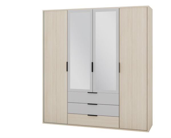 Šatníková skriňa Ryga 02 187 cm dub Riva/šedá
