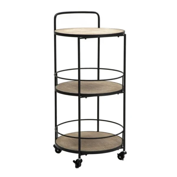 Servírovací vozík Arex 40 cm čierny/hnedý