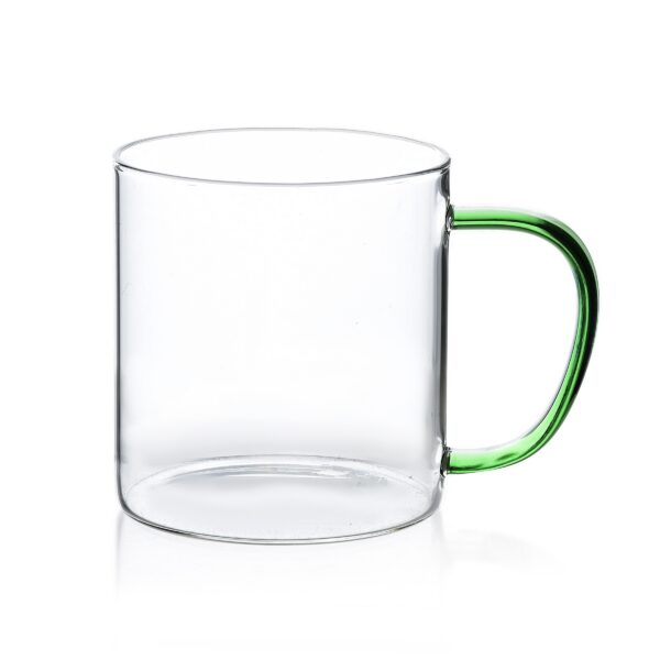 Sklenený hrnček PETER zelený 450 ml číry