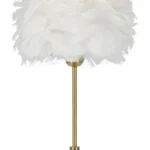 Stolná lampa Ball Feather 50 cm bielo-zlatá